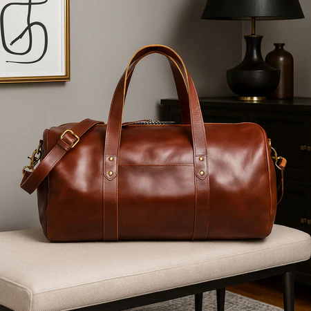 Leather Gym Bag 37L - Image 3